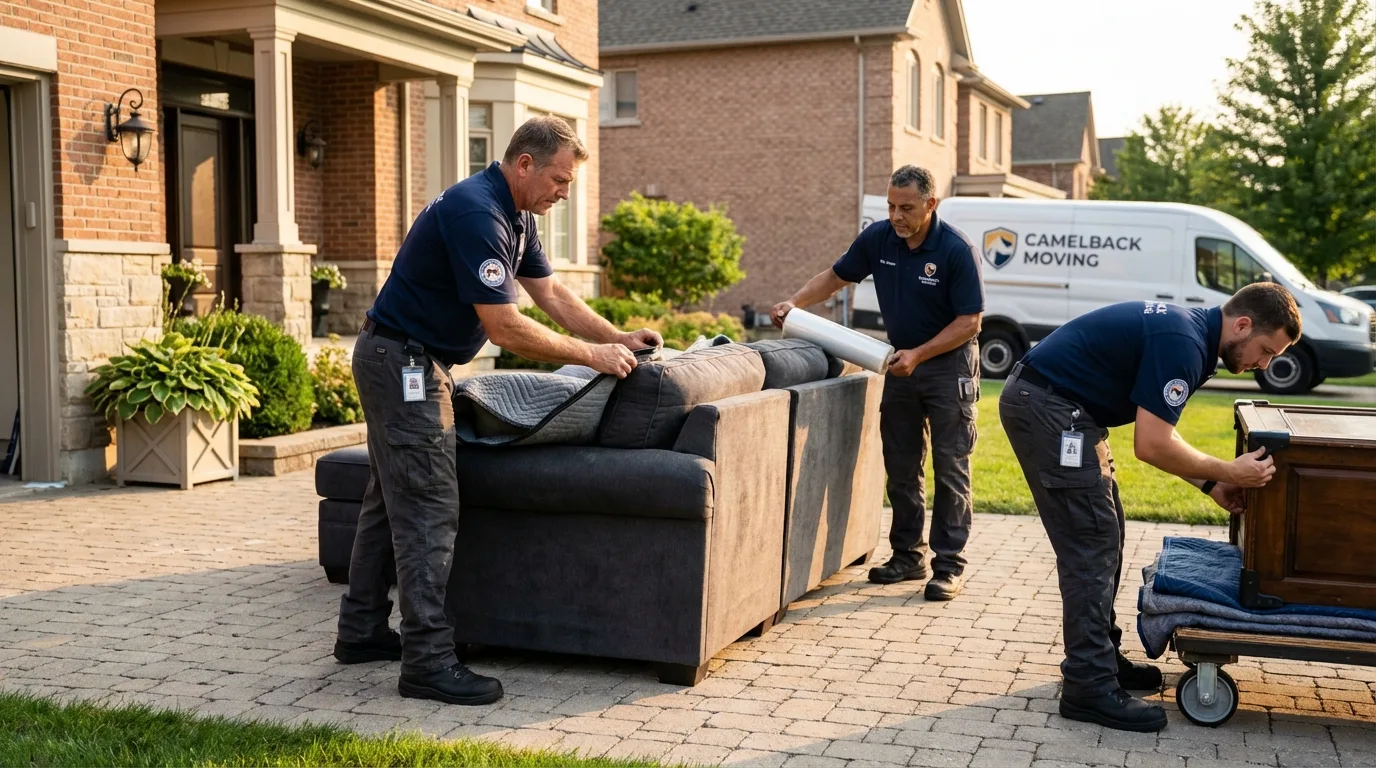 Large estate moving crew wrapping furniture in Cottonwood, MN
